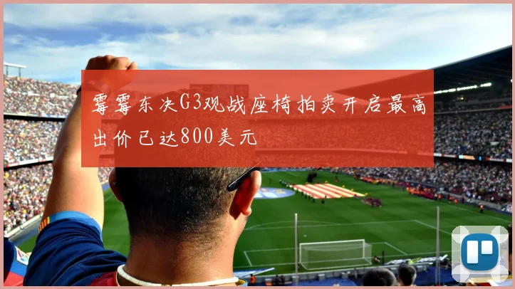 霉霉东决G3观战座椅拍卖开启最高出价已达800美元